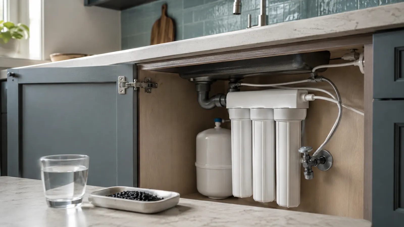 Generic under-sink water-filter housings and plumbing